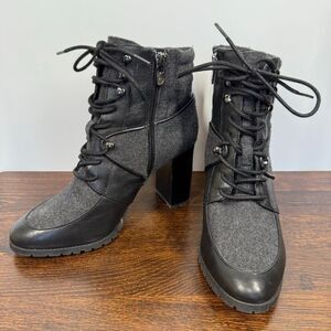 ANTONIO MELANI Grayciee Lace Up Heeled Boot Size 8.5